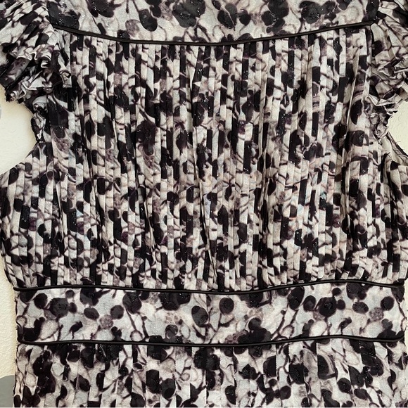 Cynthia Steffe Silk Cap-Sleeve Midi Dress with Metallic Threads - Picture 7 of 10